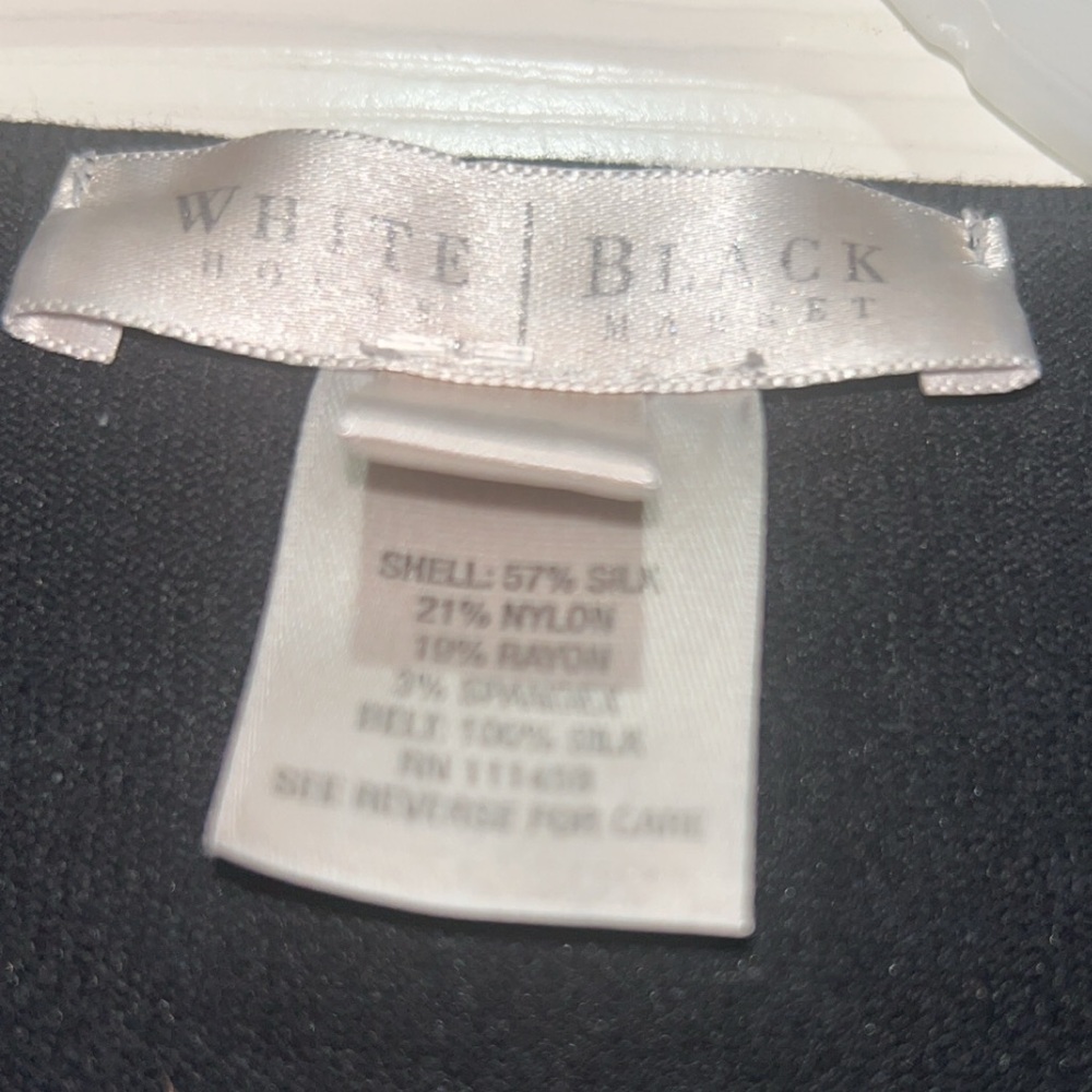 White House, Black Market Silk Black lace cardigan with ruffles Size: XL #lace - Picture 5 of 7